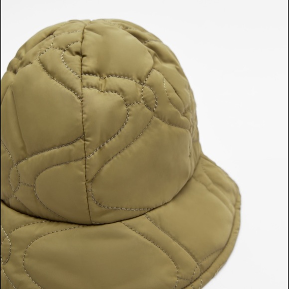 ❤️… Zara Green QUILTED BUCKET HAT - Picture 2 of 4